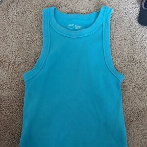 Aerie Teal Blue Ribbed Tank